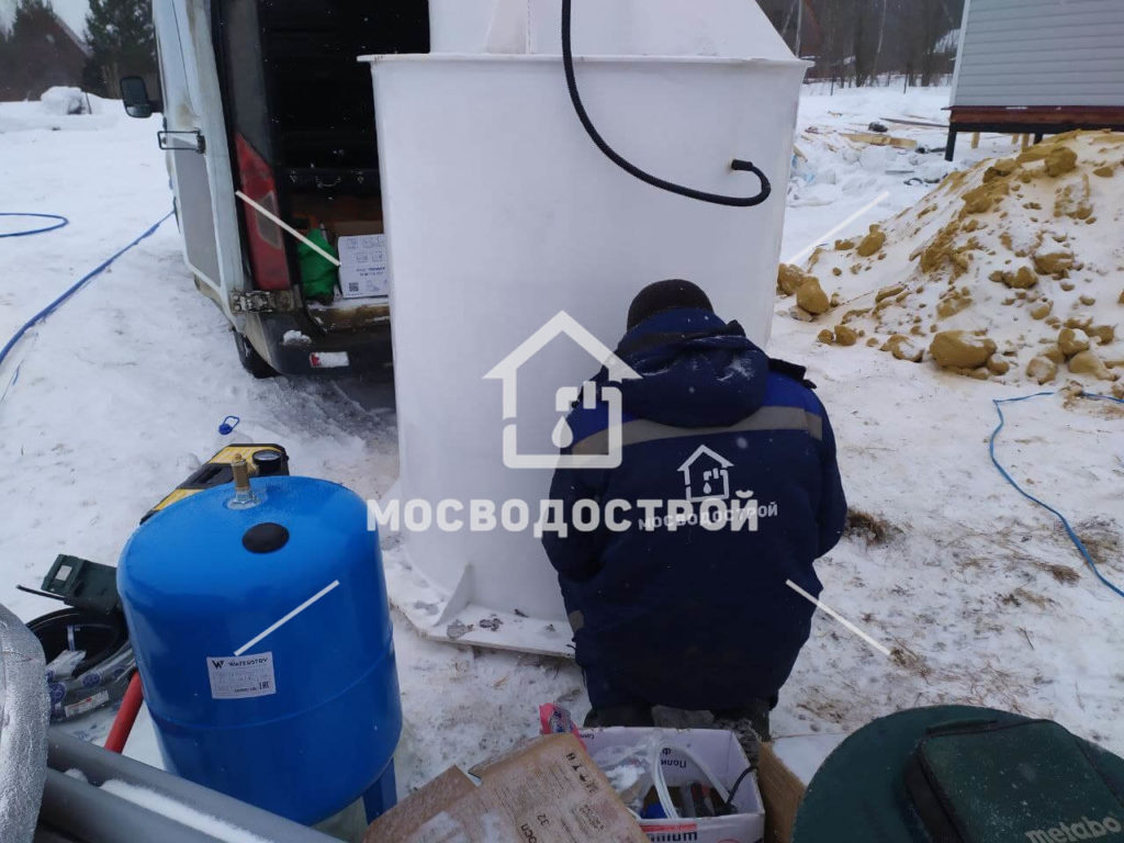 Скважина с кессоном, канализация и разводка по дому в д. булгаково (30)