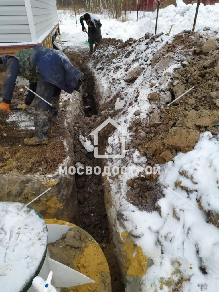 Скважина с кессоном, канализация и разводка по дому в д. булгаково (8)
