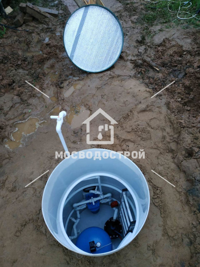 Скважина с кессоном в д. леоново (1)